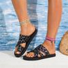 Women's Fashion Plus-Size Open-Toe Color-Block Sandals