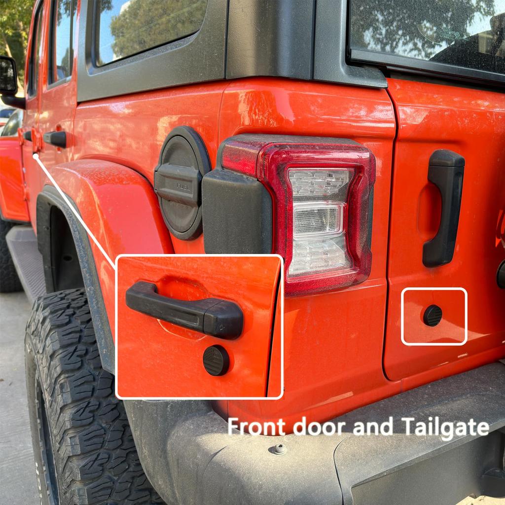 Timilge Magnetic Keyhole Cover 2018-2023 Wrangler JL JT Door Lock Protector Cover Door Security Accessories (Black Flag)