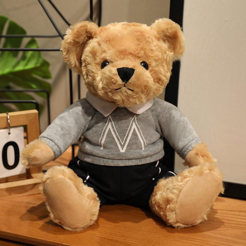 Trendy Plush Teddy Bear in Hoodie: Formal Wear Cloth Doll Ornament