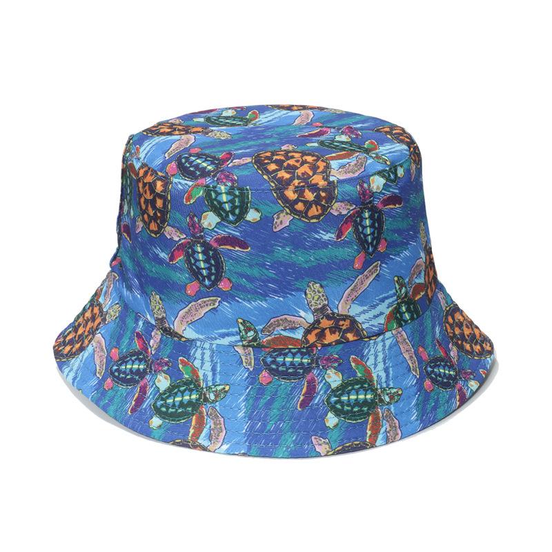 Double-Sided Ocean Print Bucket Hat for Men/Women, Breathable Fisherman Cap for Beach, Travel & Outdoor Casual Hip Hop