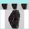 Trendy Quartz Watch For Adults Stylish Silicone Band Pointer Digital Display Metal Case