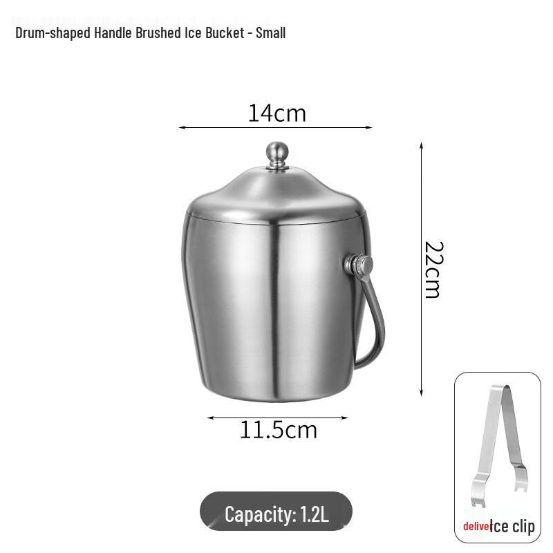 ZISIZ Stainless Steel Double-Layer Insulated KTV Bar Bucket