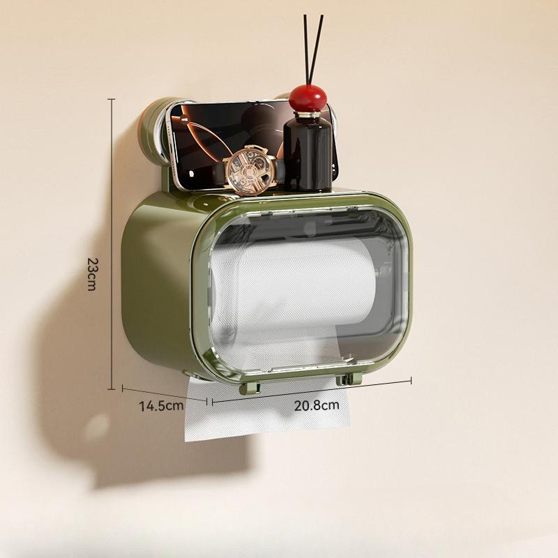 

Toilet Paper Boxes, Household Suction Cups, Toilet Tissue Boxes, Wall-mounted Tissue Boxes, Tissue Boxes, Roll Boxes Single layer зелёный