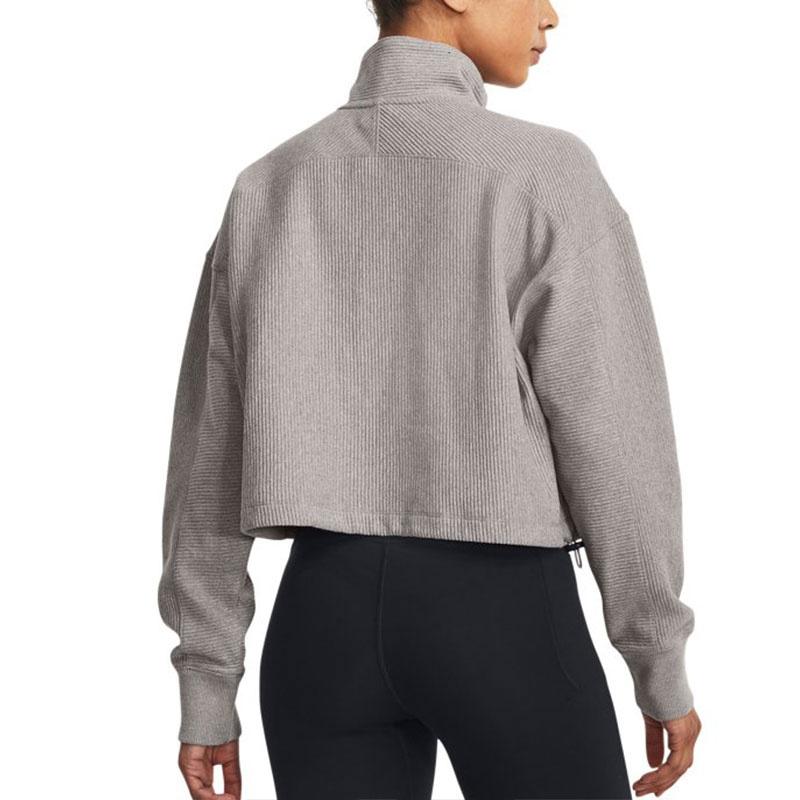 Under Armour Ottoman Sweatshirts Women's Gray Stand Collar Thickened Regular Unisex 1379772-294