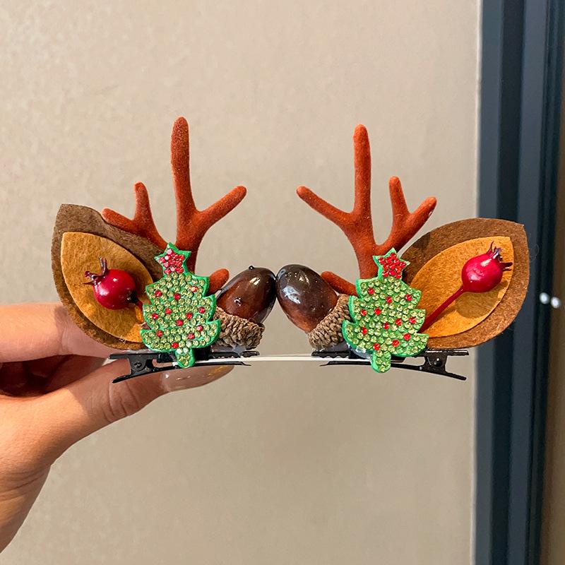 Mori Style Reindeer Antler Hair Clips for Adults - Festive Christmas Party Accessories