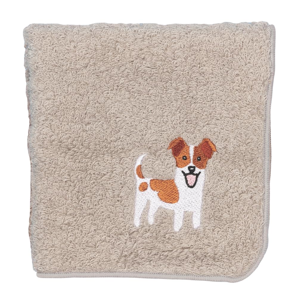 Imabari Towel Handkerchief - Jack Russell Terrier, Gray [Hello Dog]