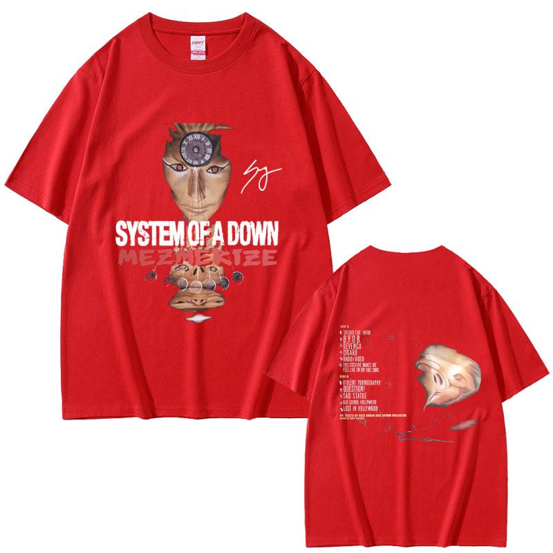 90s Rock Band System of A Down Mezmerize Graphic Tshirt Male Fashion Oversized Streetwear Men Women Alternative Metal Tshirt S