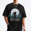 Bigfoot Believe Sasquatch Washed T Shirt Streetwear Hip Hop Cool Tshirts Tees For Men Women 100 Cotton Harajuku Summer