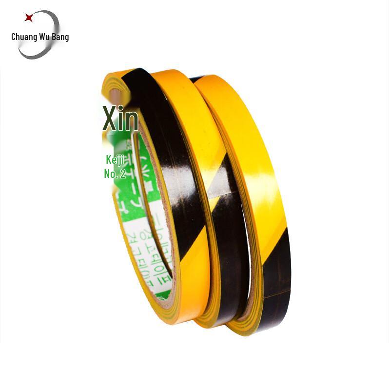 Chuangwubang Yellow & Black PVC Safety Warning Tape 10mm x 18m