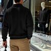 2026 Men's Heavyweight Textured Lapel Zip Polo Sweatshirt for Spring/Autumn