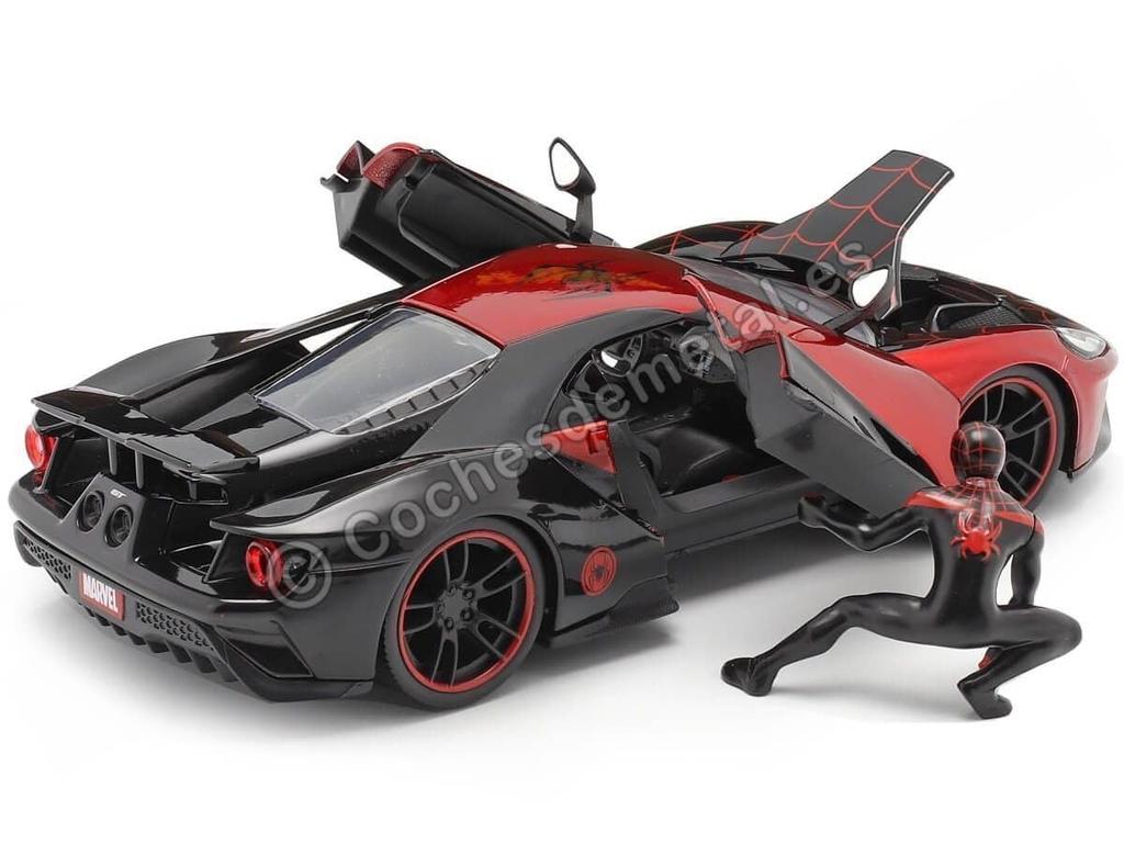 Jada 124 Marvel Spider-Man Miles Morales & 2017 Ford GT Mașină Die-cast cu Figurină