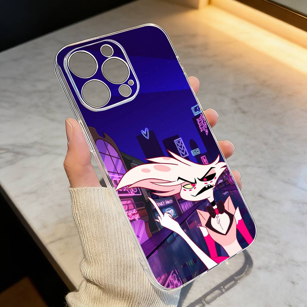

H-hazbin hotel angel dust Phone Case Transparent Silicone Soft For iPhone 17 16 15 14 13 12 11 Mini Pro Max Plus iPhone15