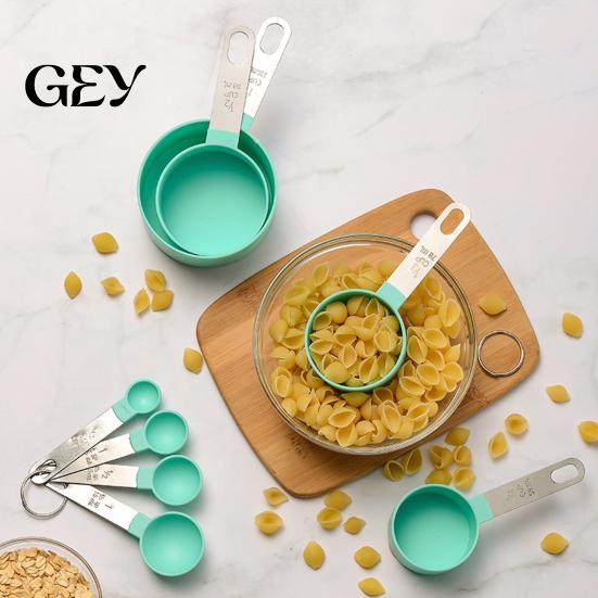 Kitchen Measurement Set 10Pcs Measuring Cups And Spoons Set, Stainless Steel for Dry Liquid Ingredients, Nesting Baking Tools, Gadgets Wet Ingredient