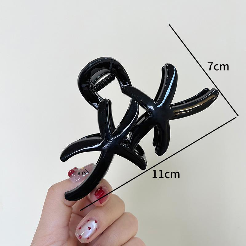 Clips de păr acrilic mare ondulat la modă pentru femei, coreean, culoare jeleu, acetat, geometric, cruce, accesorii de păr