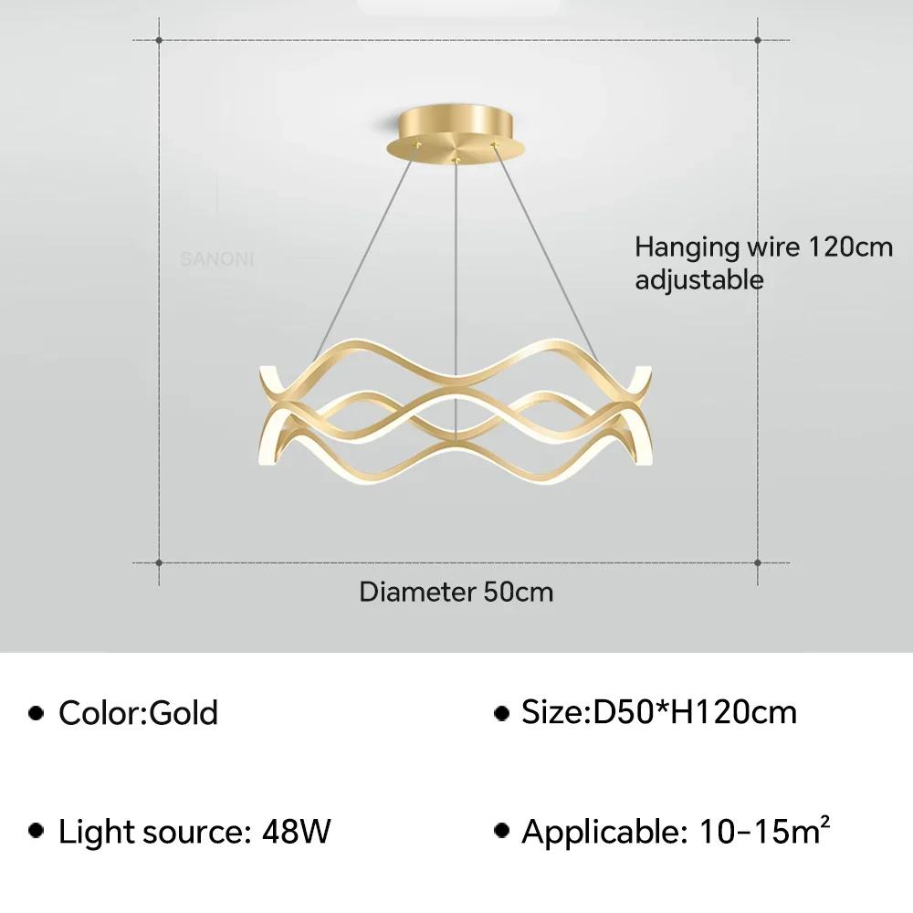 Modern LED Pendant Light For Bedroom Living Dining Room Chandelier Luxury Ring Hanging Lamp Home Decor Indoor Lighting Fixture