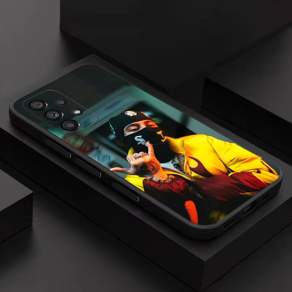 D-Duki Rapper 5202 Coole Handyhülle für Samsung S 9,10,21,30,22,23,24,25,26,Ultra,Plus,Lite,FE,4,5G Schwarze Weiche Hülle