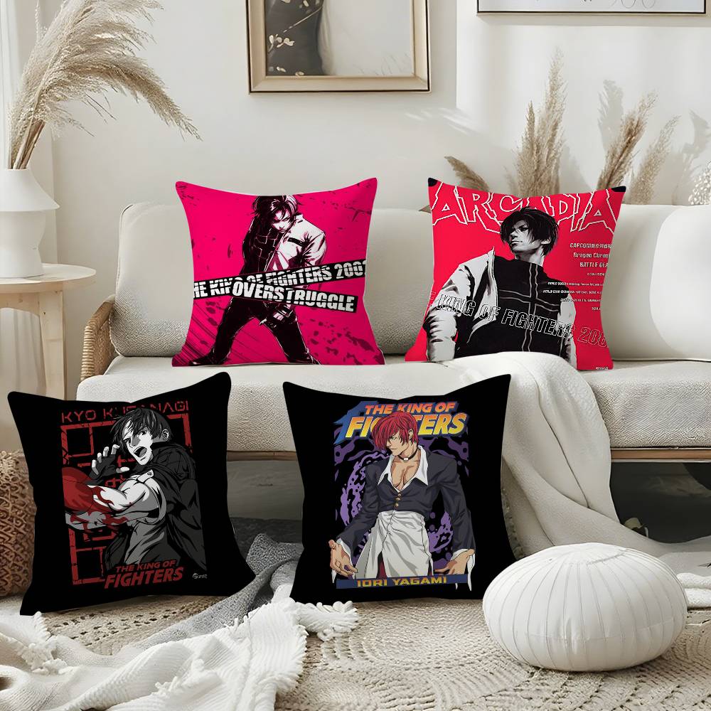 K-KOF The King of F-Fighter Pillow Case Office Sofa Dorm Chair Back Short Plush Double-sided Printing Home  Cushion Cover