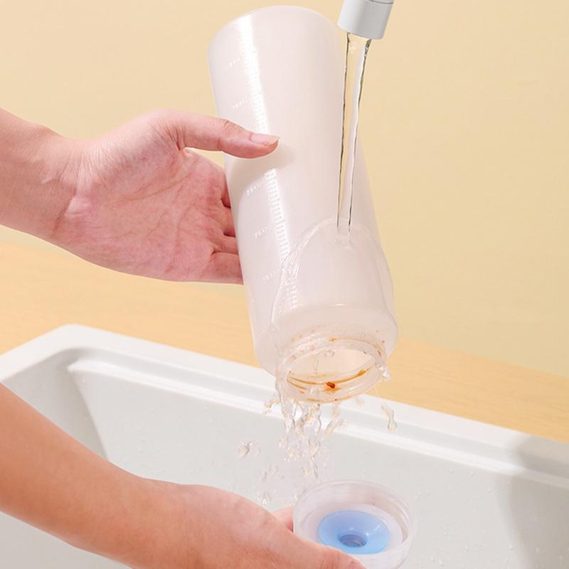 Inverted Plastic Squeeze Bottles, Refillable Tip Large Valve Dispenser Condiment Squeeze Bottle
