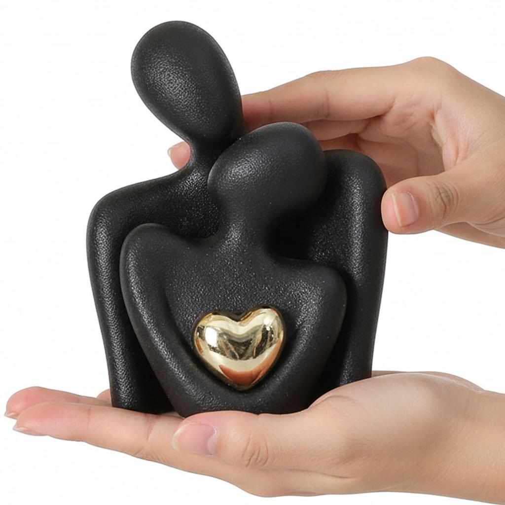Paar Umarmung Figur Romantische Liebe Umarmung Statue Leichtgewichtige Moderne Keramik Herz Umarmung Handwerk Heimdekor Valentinstag Geschenk