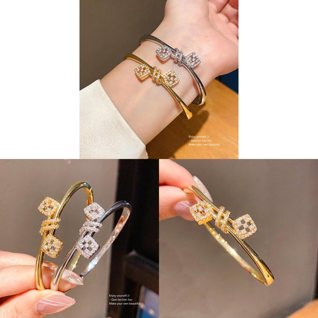 Geometric Zircon Square Buckle Bracelet For Women Fashion Jewelry