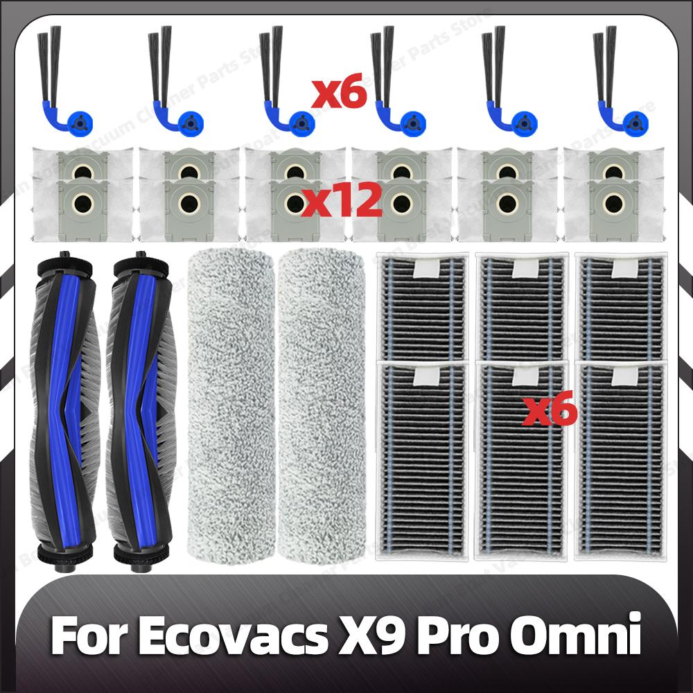Kompatibel für Ecovacs X9 Pro Omni / YEEDI S16 PLUS Haupt-Seitenbürste HEPA-Filter Mopp-Rolle Staubbeutel Ersatzteile