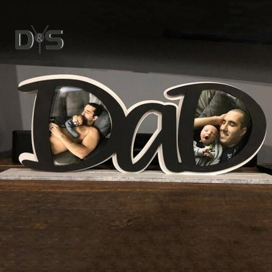 Father's Day Acrylic Photo Frame DIY PaPa Dad Letter Picture Frame Holder Table Sign Desktop Decoration Dad Grandpa Husband Birthday Festival Gift