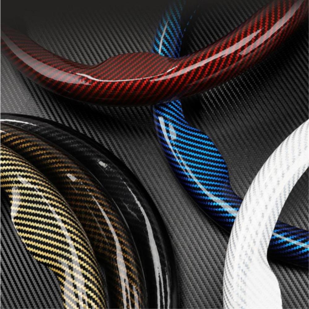 Carbon Car Handle Cover D Cut O Cut Steering Wheel Cover Protector 38cm Universal Non-slip Carbon Fiber Steering Wheel Case