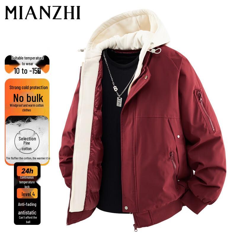 

Мужская зимняя куртка с капюшоном, стеганая, имитация двух частей 2XL