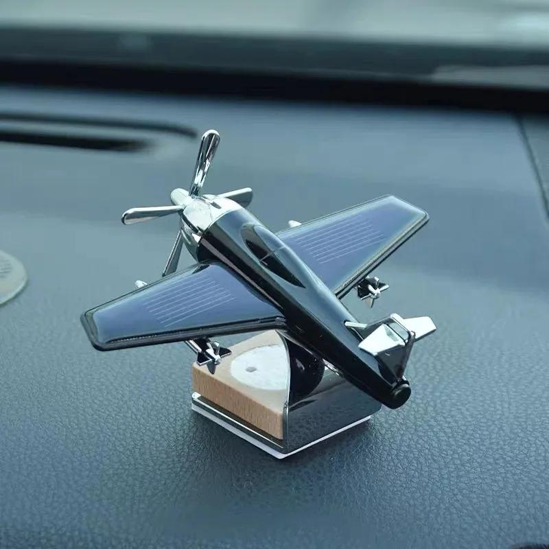 Solar Powered Car Air Freshener Desktop Fragrant Perfume Solar Car Perfume Aromatherapy Rotating Mini Aircraft Decoration