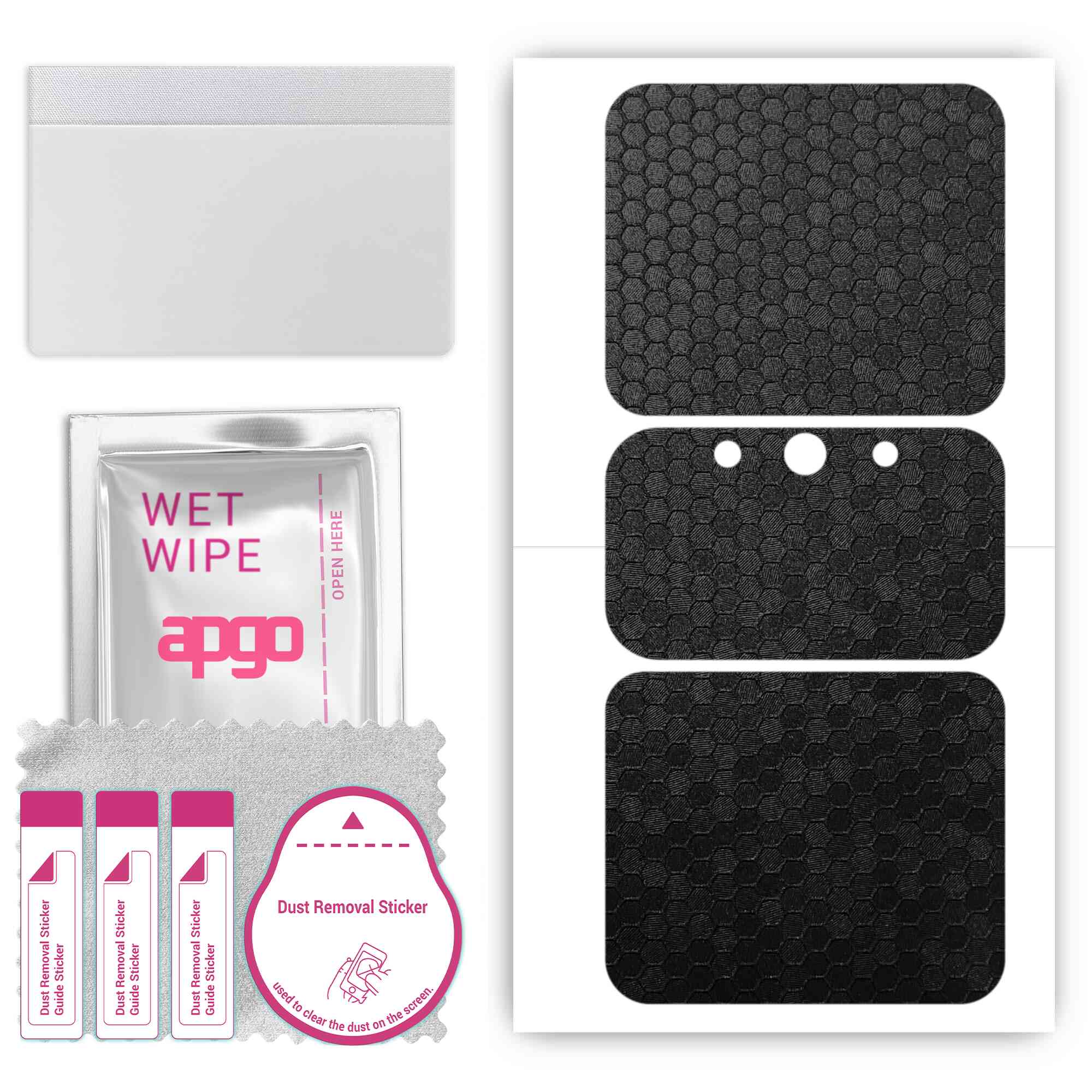 

apgo Protective Skin Sticker for the back compatible with Lenovo Legion 2 Pro, Wrap Film, Foil, Vinyl - Pattern Black Honeycomb