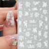 Elegant Hand-Painted Magnolia Snowflake Nail Stickers - Durable, Thin, and Stylish 5-Petal Flower Design