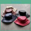 Pu Retro Leather Fisherman Cap Wide Brim Sun Protection Hat For Casual Wear