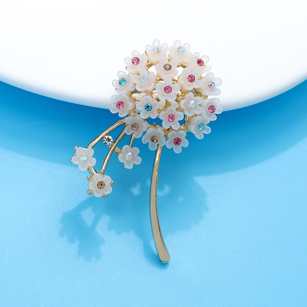 Rhinestone Dandelion Brooch Fashion Flower Pin 2 Colors Available High Quality New 2023
