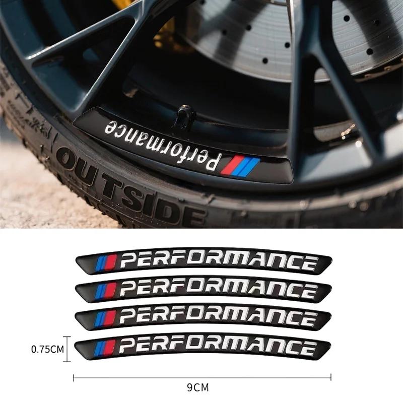 4 stuks Vervanging 9*0,7 cm Sportwiel Emblemen voor BMW 1 3 5 7 X1 X3 X5 X6 x7 M2-M6 (4 stuks, Aluminium) decoratieaccessoires. GB1