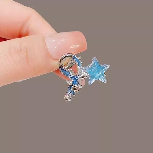 Pink Hairpin, Blue Star, Small Grab Clip, Bangs Clip, Small Hairpin, High-end Sense, Exquisite and Compact, Girl Hair Accessories