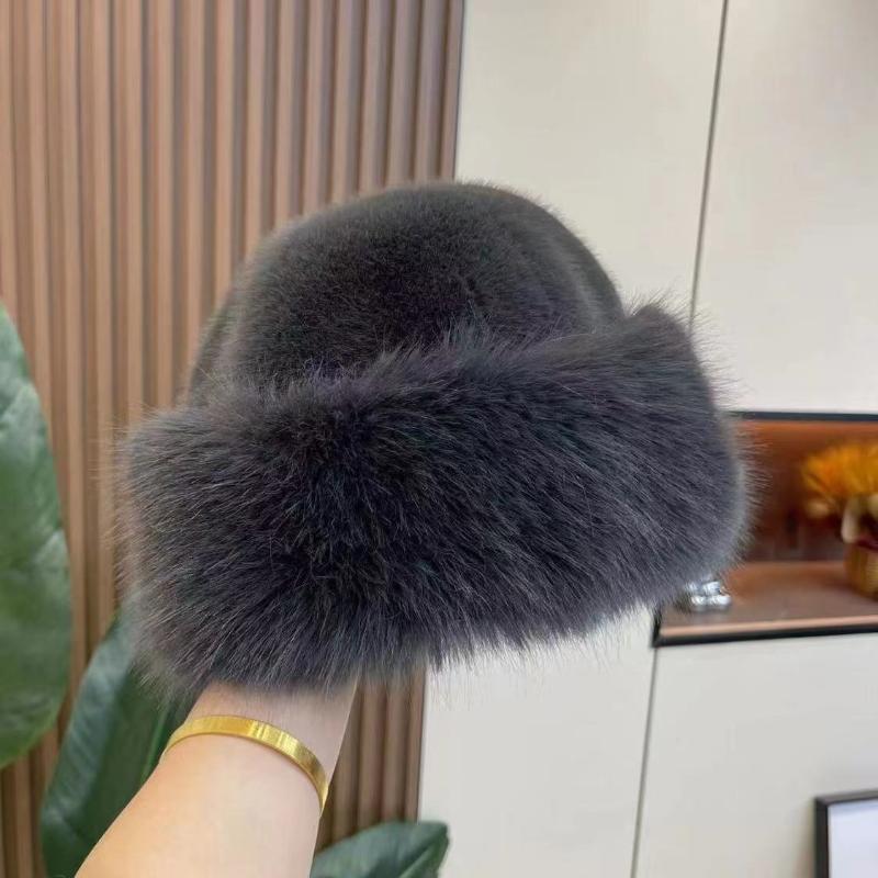 Пушистая меховая панама для женщин, плюшевая шляпа рыбака, теплая защита ушей, зимняя шляпа, утолщенная, для снежной погоды, панама, рождественские подарки темно-серого