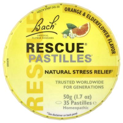 Rescue® Tablets, Natural Stress Relief, Orange & Elderflower, 35 Tablets, 50G (1.7Oz)