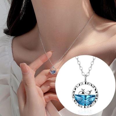 Europäische und amerikanische Modetrend Schmuck Anhänger Halskette, Blauwal Light Luxury Halskette