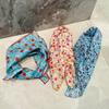 3pcs/set Thin Fabric Printed Headscarf Colorful Flower Square Headband Floral Neck Scarf  Holiday