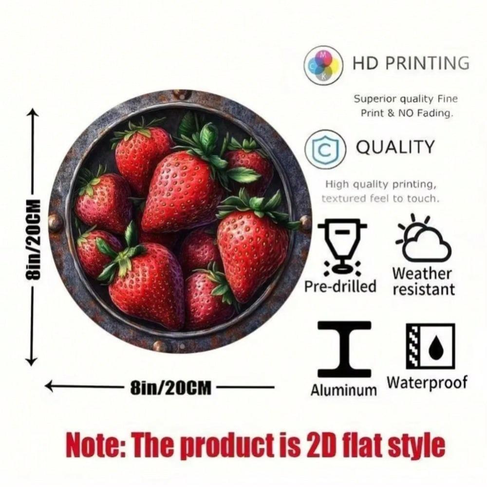 Strawberry Aluminum Sign Kitchen Decor Valentine Gift Halloween Wall Art