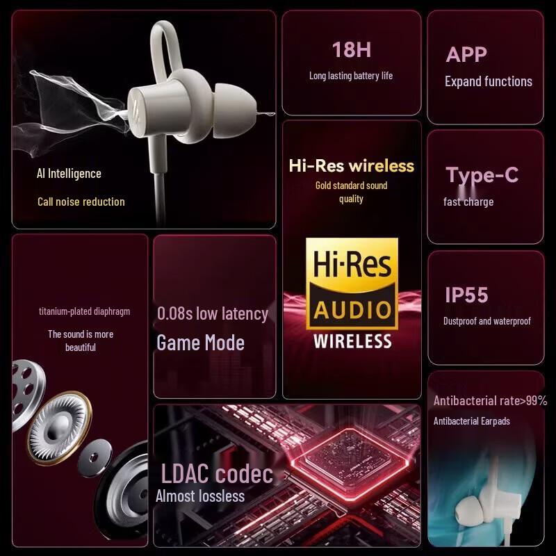 Edifier W200BT Kostenlose Bluetooth-Sport-Ohrhörer mit Nackenband