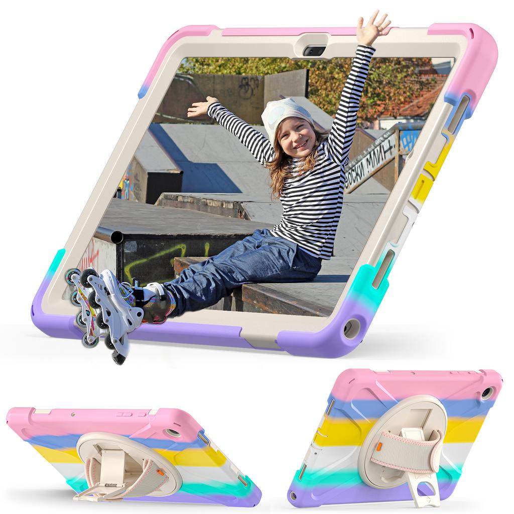 Rugged Case for Samsung Galaxy Tab A9 Plus 2023 11.0 Inch SM-X210 X215 X216B 360 Rotating Stand Cover with Hand & Shoulder Strap