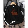 Kids Sweatshirt Crewneck Sweatshirt Chocolate Rabbit Silhouette Design Machine Washable, Spring And Autumn, Sportswear And Casual Wear