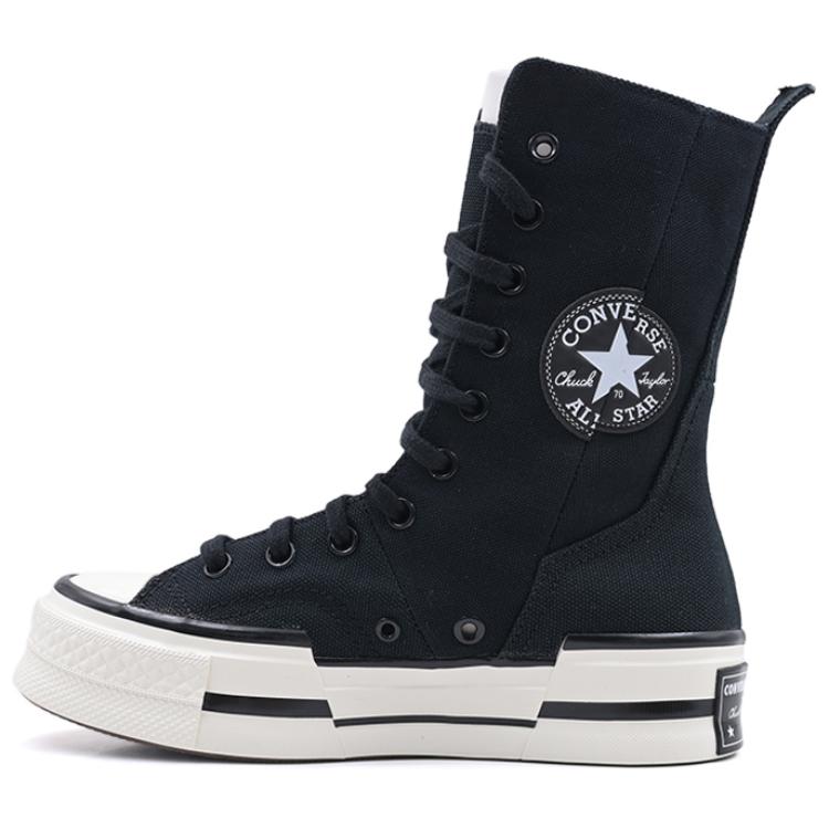 Converse Chuck 70 Plus Comfortable Versatile High-top Canvas Shoes Unisex Black and White