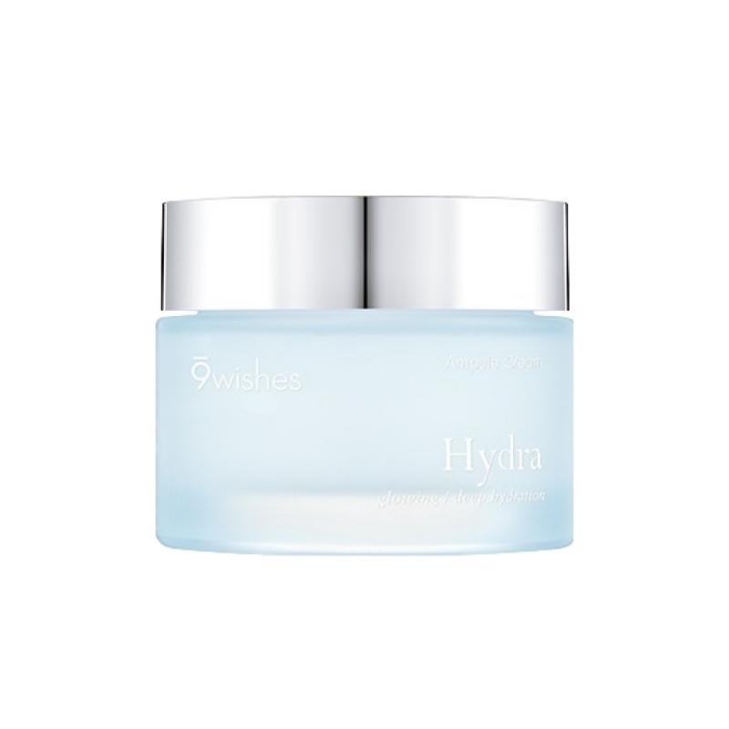 [Nine Wishes] Hydra Ampoule Cream 50ml - Professional 43% Coconut Water Hydration & Dewy Glow Therapy