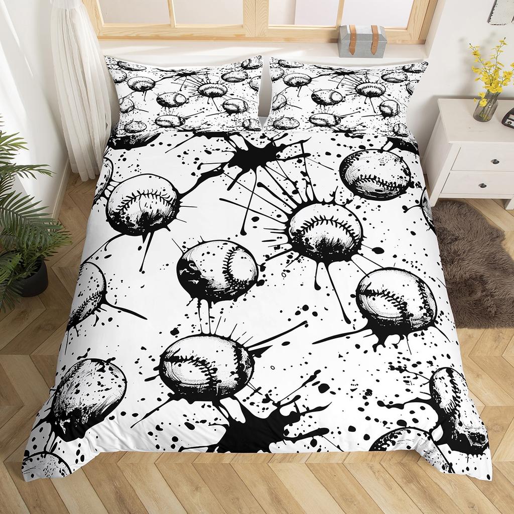 Homewish Boys Football Print Duvet Cover SetSport Soccer Player Bedding SetCartoon Watercolor Splash Bed Set