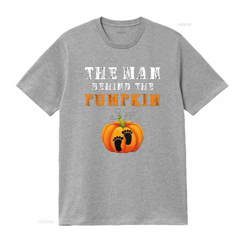 The Man Behind Pumpkin Halloween Father To Be T Shirt vintage Washed Breathable Casual graphic Top For Everyday Wear
