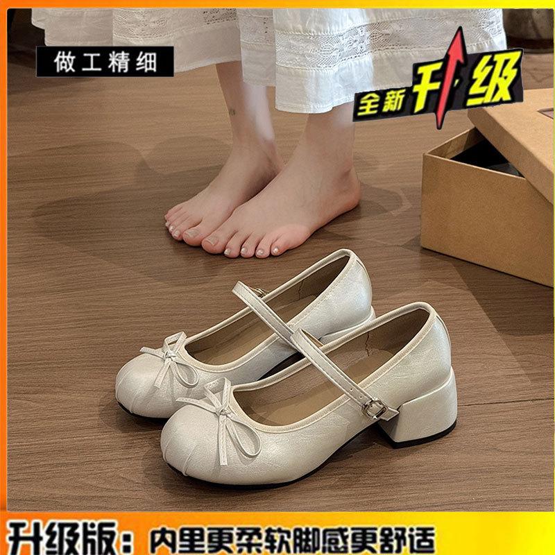 The First Layer of Cowhide Fairy Style Mary Jane Shoes Women's Shoes 2025 Autumn New Thick Heel Jk Single Shoes Genuine Leather Small Leather Shoes