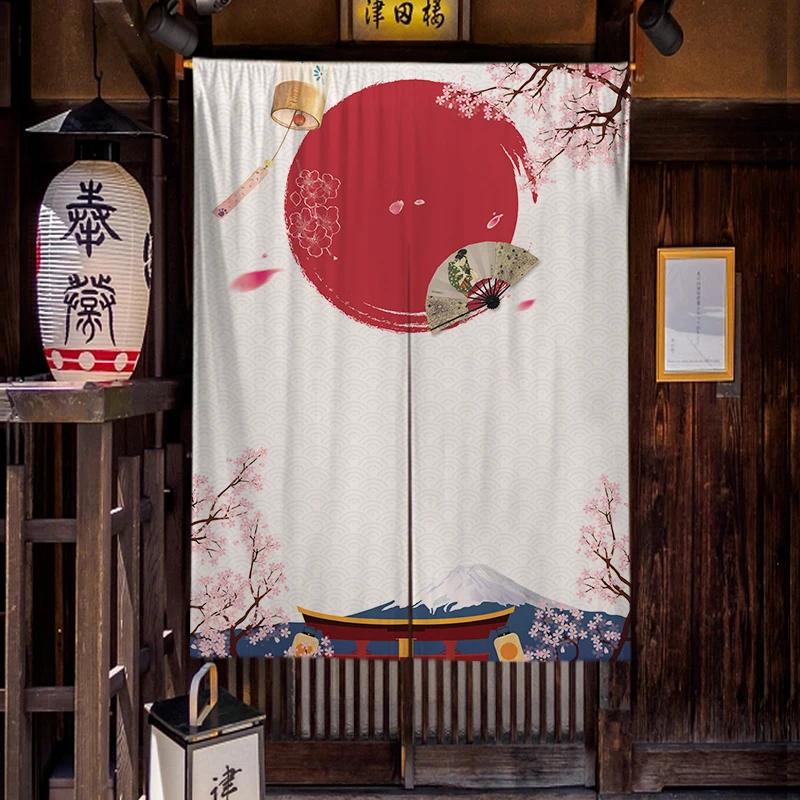 Japanese Homestay Tea Room Partition Door Head Curtain Signboard Hanging Flag Curtain Teahouse Sakura Short Curtains Decor
