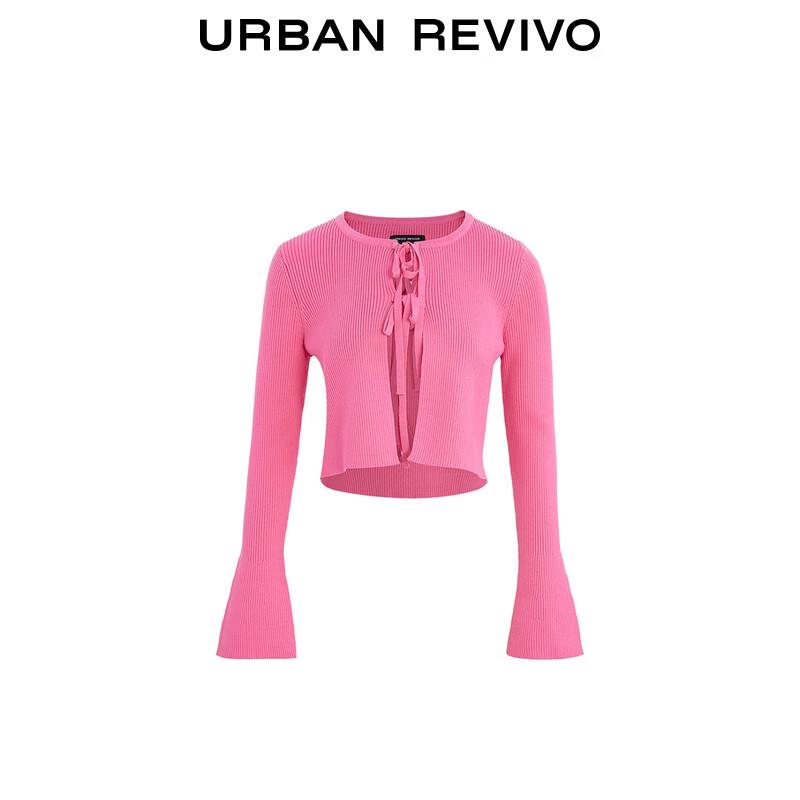 UR 2025 Spring Women's Tie-Waist Round Neck Knit Cardigan